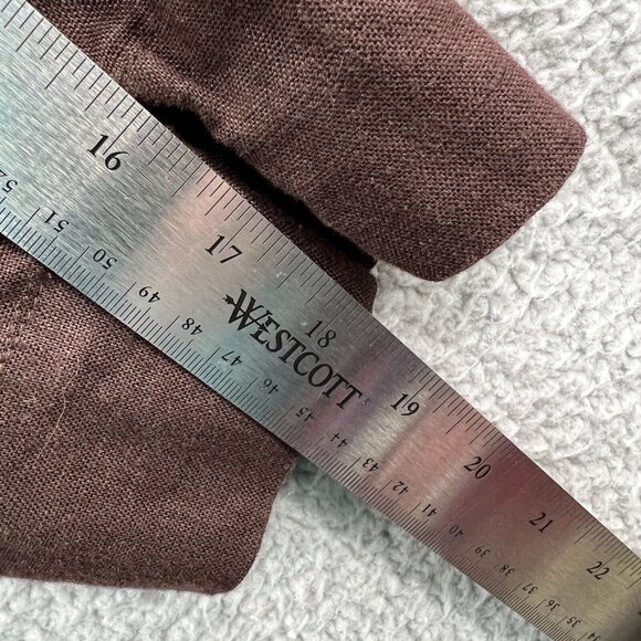 JM Collection Womens Top 10 Brown 100% Linen 3/4 Sleeve Pullover Shirt Blouse - Picture 9 of 9